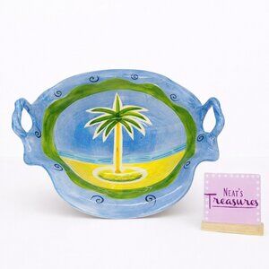 Style Eye Baum Bros PALM TREE ON BEACH COLLECTION BAU23 Handle 13" Fruit Bowl